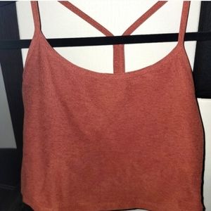 Beyond Yoga Orange Spacedye Slim Racerback Cropped Tank